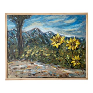 Original Pacific Northwest Landscape Painting – Icicle Ridge, Leavenworth by Francisco Peña – Framed 21” X 17” For Sale