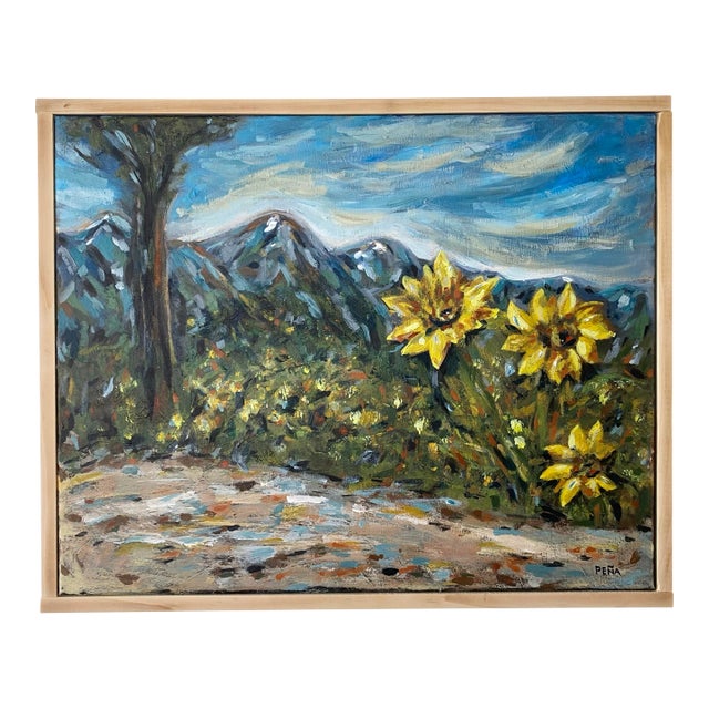 Original Pacific Northwest Landscape Painting – Icicle Ridge, Leavenworth by Francisco Peña – Framed 21” X 17” For Sale