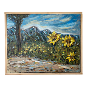 Original Pacific Northwest Landscape Painting – Icicle Ridge, Leavenworth by Francisco Peña – Framed 21” X 17”