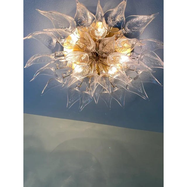 1970s Calla Lily Murano Light Fixture For Sale - Image 12 of 12