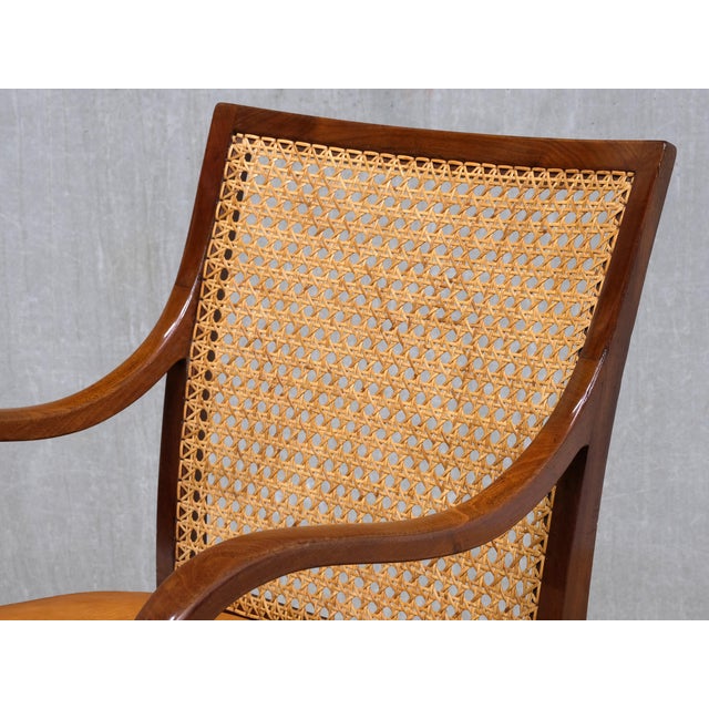 Armchairs in Mahogany, Cane, and Leather from Frits Henningsen, Denmark, 1931, Set of 2 For Sale - Image 6 of 16
