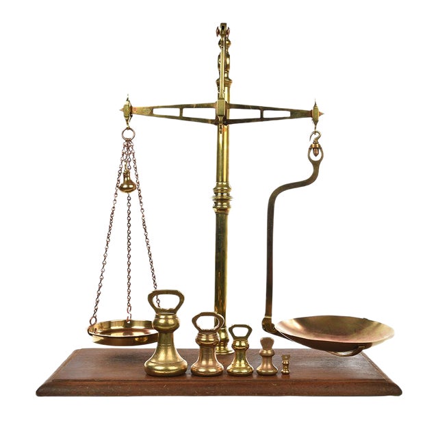 Hunt & Co English Brass Scale, 1920s For Sale