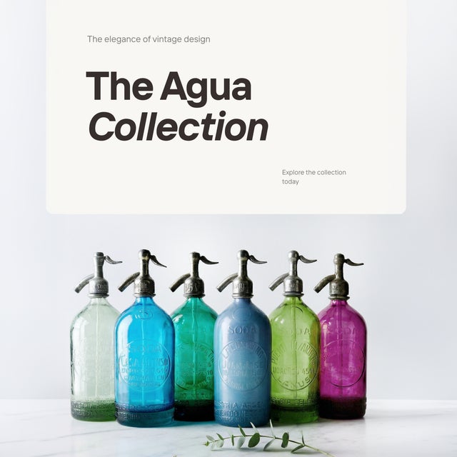 The Agua Collection | "Ocean." The Ocean set brings together six original 1930s Argentine seltzer bottles in a curated...