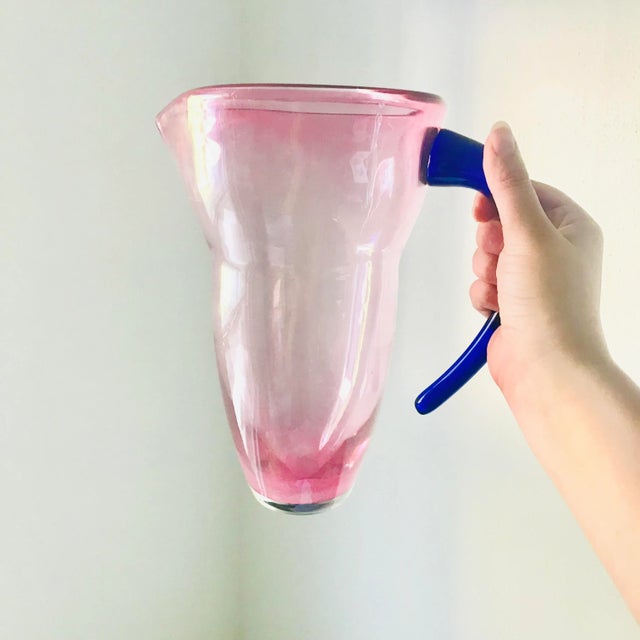 Post Modern Blown Glass Pitcher For Sale - Image 4 of 9