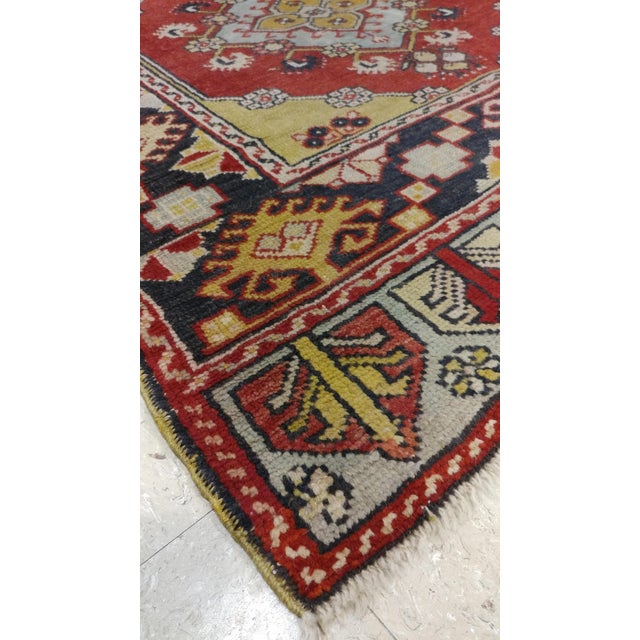 Early 20th Century Antique Turkish Oushak Runner, Handmade Oriental Rug Coral. Brown, Yellow, Beige For Sale - Image 5 of 18