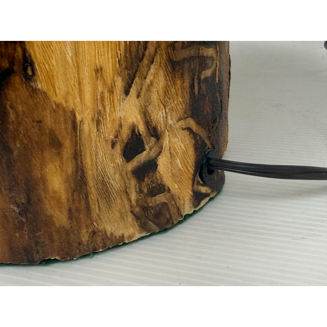 Organic Modern Live Edge Rustic Wood Table Lamp, Signed "A" For Sale - Image 11 of 12