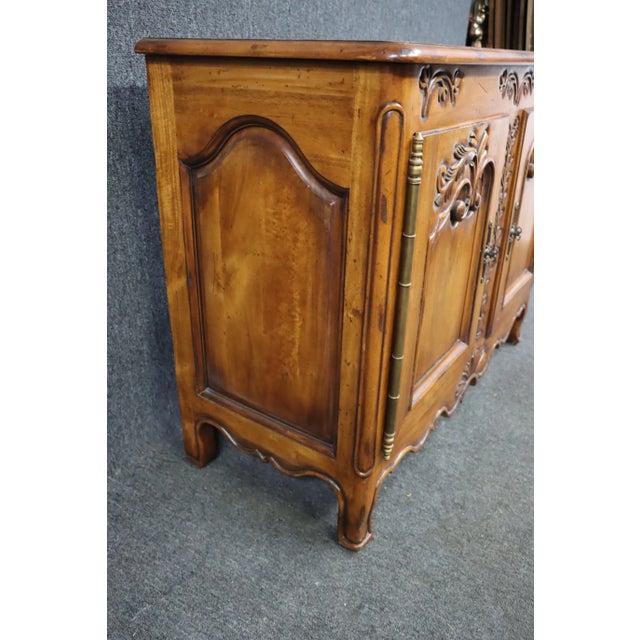 Late 20th Century Louis XV Style Carved Cherry Commode For Sale - Image 5 of 11