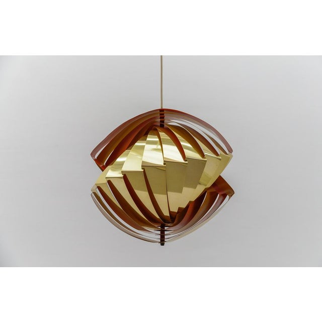 Danish Conch Pendant Lamp in Glass and Metal by Louis Weisdorf for Lyfa, Denmark, 1960s For Sale - Image 6 of 16