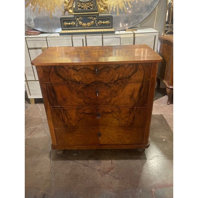 Wood 19th C. Biedermeier Black Walnut Chest For Sale - Image 7 of 7