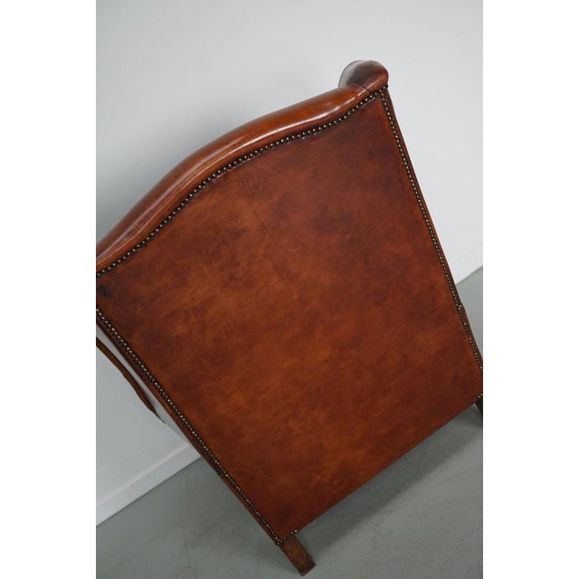 Vintage Dutch Cognac Colored Leather Club Chair For Sale - Image 15 of 17