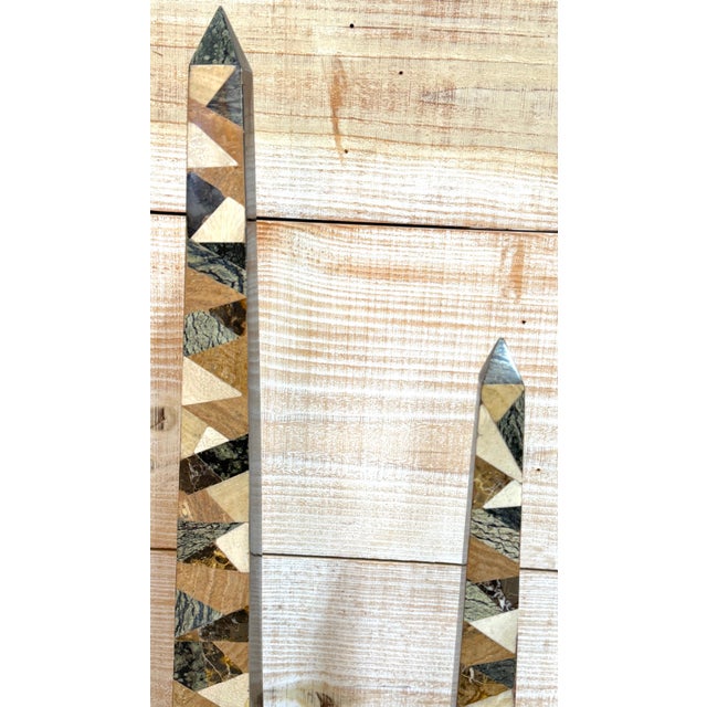 Pair of Graduated Tessellated Specimen Marble Obelisks by Maitland-Smith For Sale - Image 9 of 14