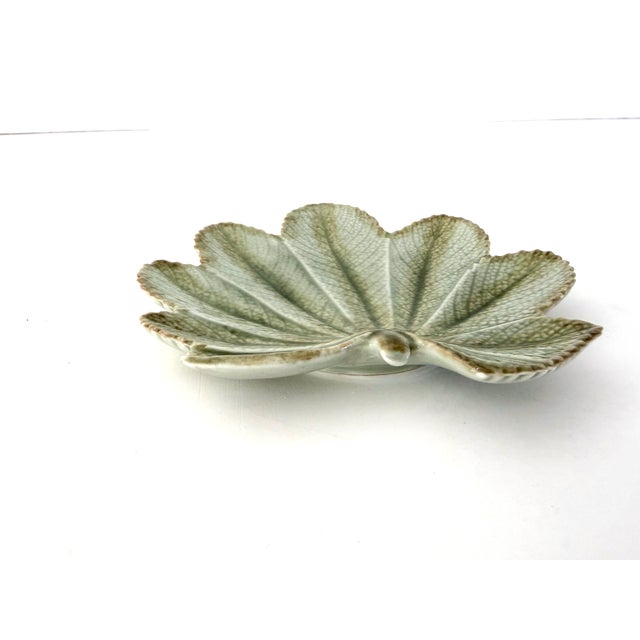 Green Vintage Majolica Porcelain Leaf - Christian Tortu For Sale - Image 8 of 9