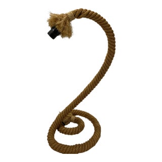 Rope Rope Table Lamp in the Style of Audoux & Monet For Sale