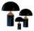 Large and Medium and Small Atollo Black Table Lamps by Magistretti for Oluce, Set of 3 For Sale