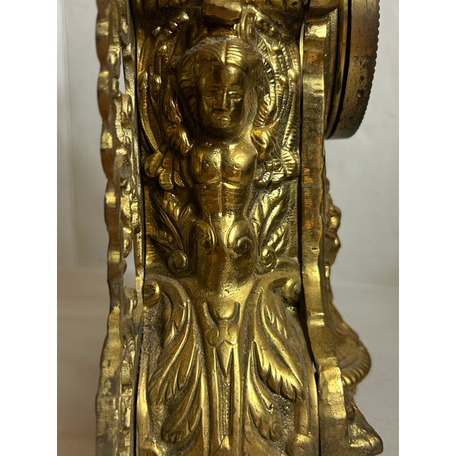 Late 19th Century Antique French Style Rococo Mantel Clock Case Gilt Brass For Sale - Image 5 of 12