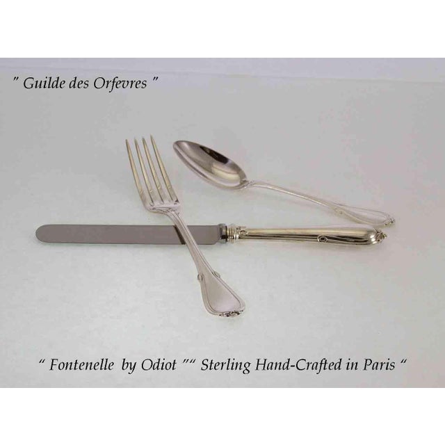 French Vintage /New Sterling Silver 4-Piece Place-Setting, Fontenelle Pattern by Odiot For Sale - Image 3 of 12