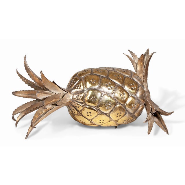 Mid 20th Century Mid-20th Century Modern Gilt Brass Decorative Pineapple Sculpture/Newel Post, Italy For Sale - Image 5 of 8