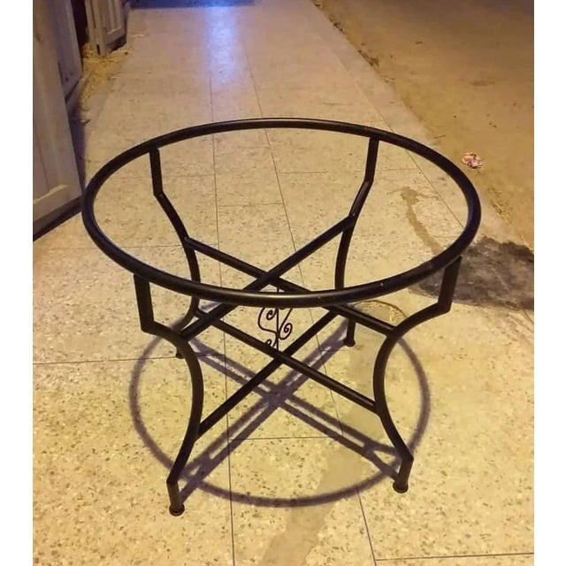 Not Yet Made - Made To Order Handmade Moroccan Round Zellige Dining Table – 100 Cm Mosaic Table – Blue & White Pattern For Sale - Image 5 of 5