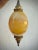 Stunning vintage “murano-style” swirl large glass pendant with warm golden “onyx” coloration and brass fittings, iron...