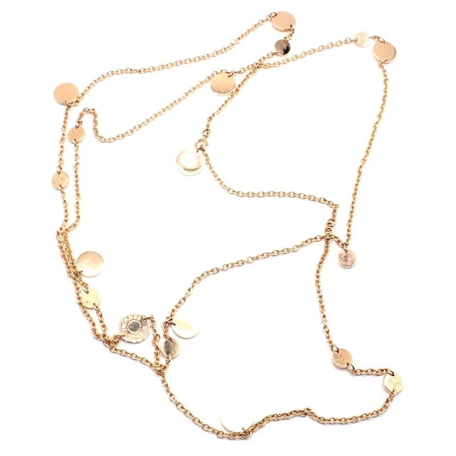 Rose Hermes Confetti Rose Gold 42" Long Link Chain Necklace For Sale - Image 8 of 10