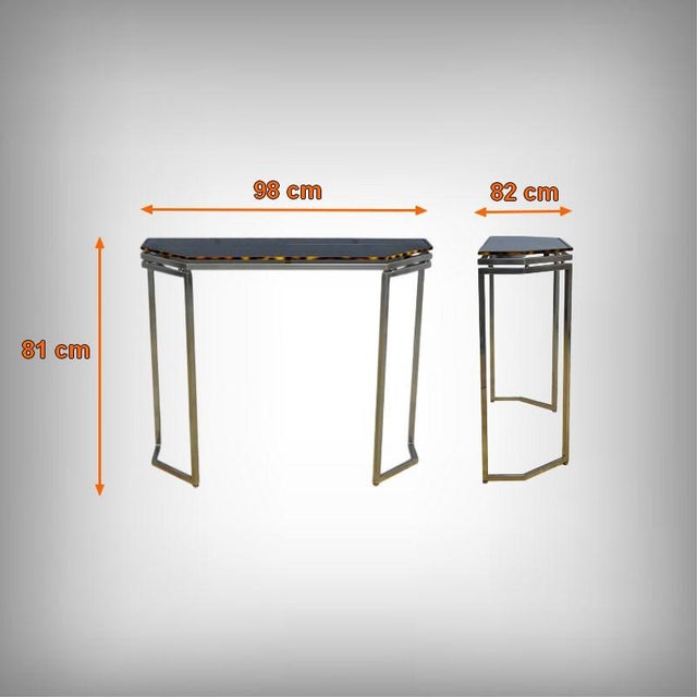 Hexagonal Console Table in Smoked Glass, 1970s For Sale - Image 17 of 18