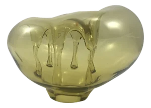 Hand-Blown Smoked Glass Ikebana Sculpture by Dragan Drobnjak for 9. October Glass Factory, Serbia, 1970s