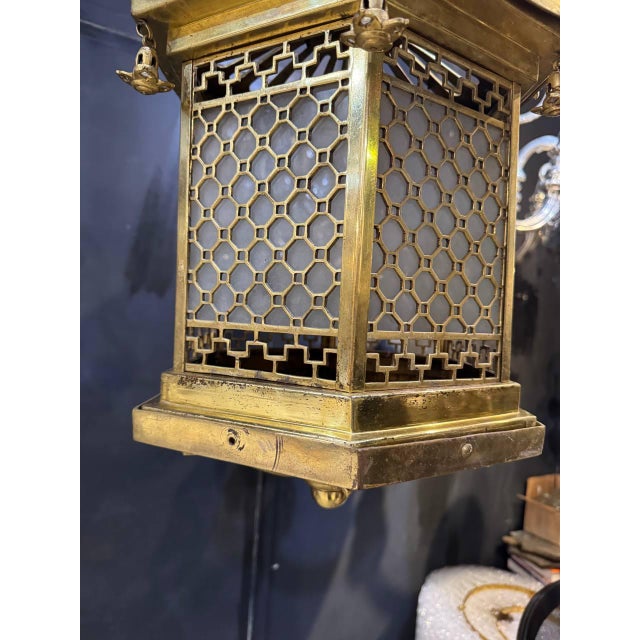 1930 French Pagoda Shape Bronze Lantern For Sale In New York - Image 6 of 8