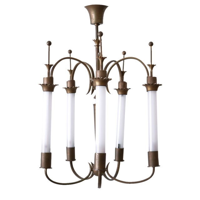 Art Deco Five-Flamed Ceiling Lamp, Germany, 1930s For Sale