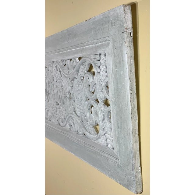 Vintage Hand-Carved Architectural Wood Wall Hanging For Sale - Image 4 of 10
