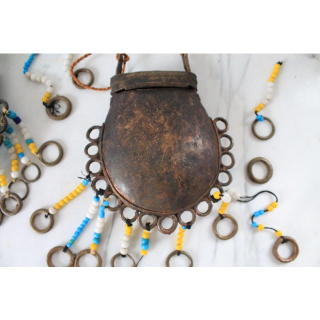 Early 20th Century Antique Tribal African Artifacts, Benin Tribe Bronze Bag/Container - A Pair For Sale - Image 5 of 11