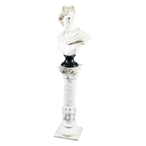 20th Century Composition Marble Bust of Apollo on Pedestal, Set of 2
