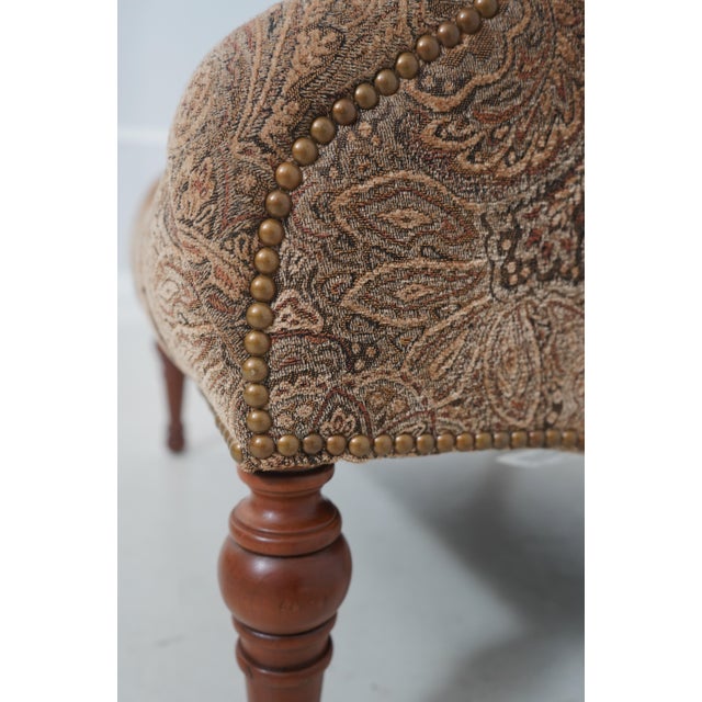 Stickley Tufted Upholstered Cherry Leopold Chair For Sale - Image 13 of 18