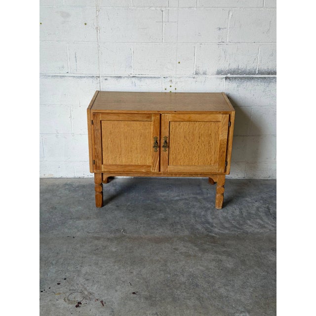 Oak Small Storage Cabinet With Two Doors Danish Mid-Century Modern 1960s For Sale - Image 12 of 12