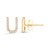 Contemporary 10K Yellow Gold 1/10 Cttw Diamond 'U' Initial Stud Earring For Sale - Image 3 of 5