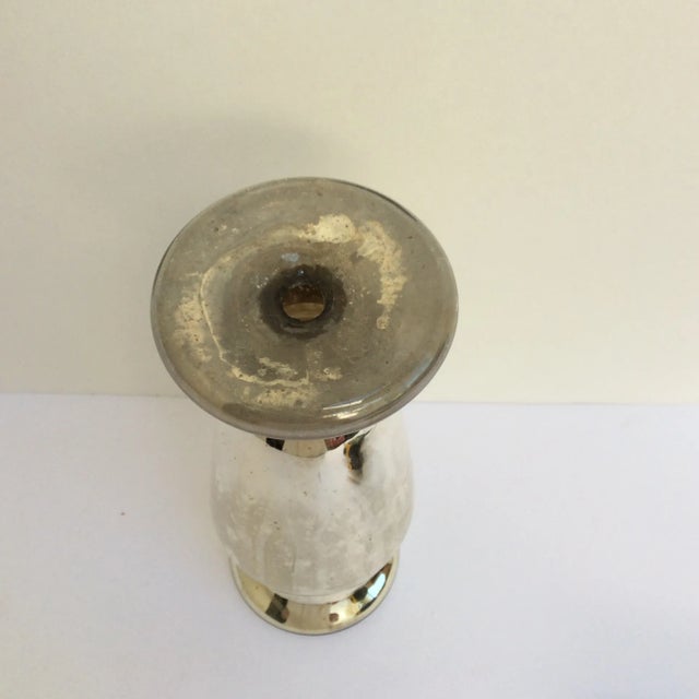 Authentic Antique Mercury Glass Vase For Sale - Image 4 of 5