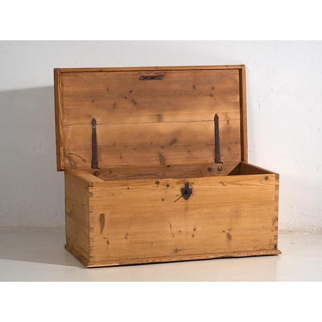 Rustic Antique Storage Trunk, 1920s For Sale - Image 3 of 8