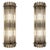 Four vintage Murano wall sconce made by 7 Murano crystal prism (triedri) for each applique in a chrome metal frame. The...
