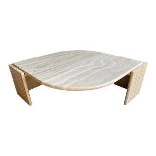 Travertine Marble Teardrop Cocktail Table, Italy, 1970-80 For Sale