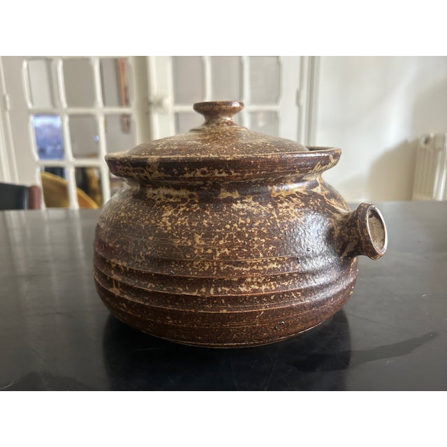 1970s Stoneware Covered Pot from Alain Rech, 1970s For Sale - Image 5 of 12
