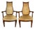 1920s Exceptional Pair of French Neoclassical Directoire Style High-Back Armchairs For Sale