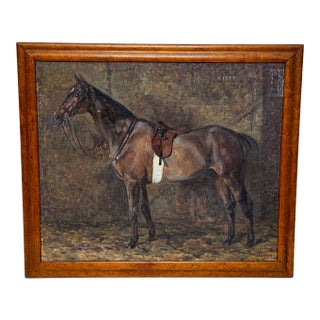 Oil Painting Kitty Hunter Mare of the Chiddingfold, Leconfield & Cowdray Hunt Stables Circa 1928 For Sale