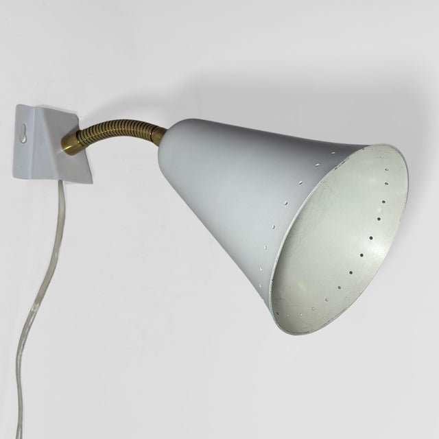 1940s Scandinavian Wall Lamp 8826 in Brass and Steel from Böhlmarks, Sweden, 1940s For Sale - Image 5 of 12