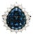 Invisible-Set Sapphire Diamond Platinum Halo Ring, Size 7 For Sale