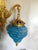 Blue 1980 French Louis XVI Bronze Blue Crystal Wall Lamps Sconces - Pair of 2 Pc For Sale - Image 8 of 11