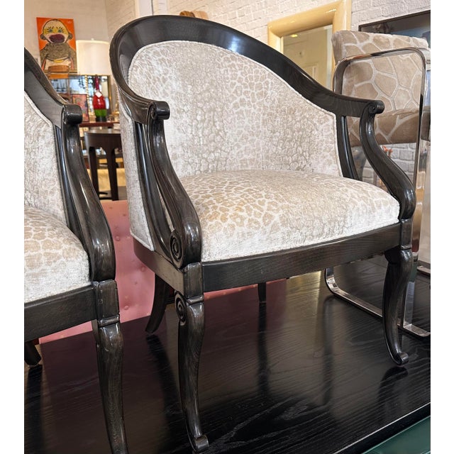 1990s Charles X Style Charles Pollock & William Switzer Spoon Back Club Chairs - a Pair For Sale In Los Angeles - Image 6 of 8