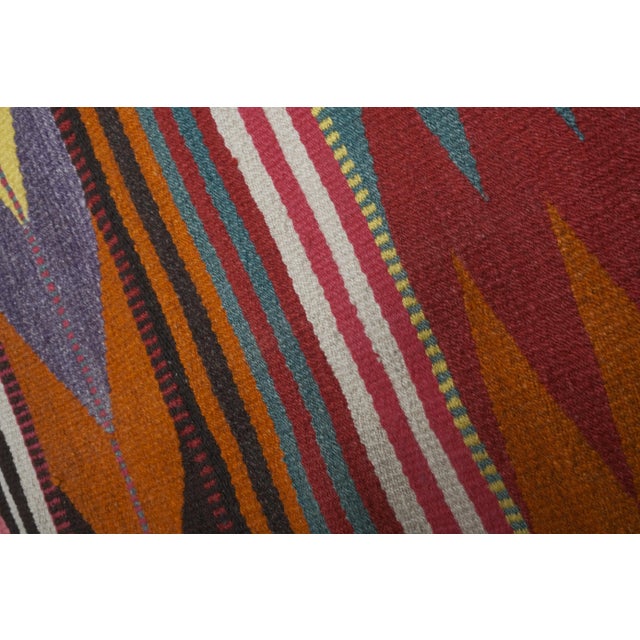 Red Turkish Colorful Kilim Rug 2'12" X 4'11" For Sale - Image 8 of 12