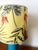 1960s Blue Ceramic Lamp with Claw Feet and Foliage Lampshade, 1960s For Sale - Image 5 of 14
