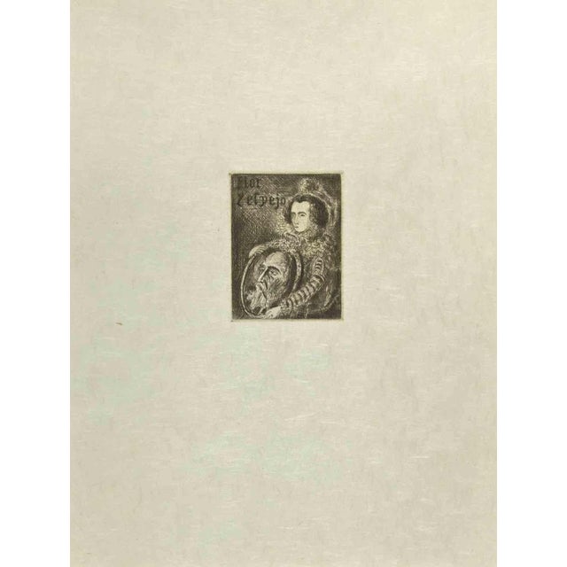 Flor y el Vejo is an etching and drypoint print on ivory-colored Japanese paper, realized by Wladyslaw Jahl in 1951. It...