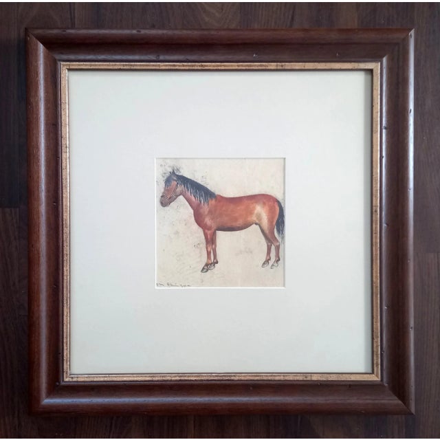 #1960s Watercolor Horse Painting, Framed For Sale - Image 4 of 9