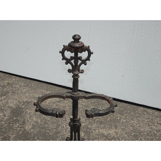 Black Vintage French Country Black Wrought Iron Set of Two Fireplace Tools For Sale - Image 8 of 15